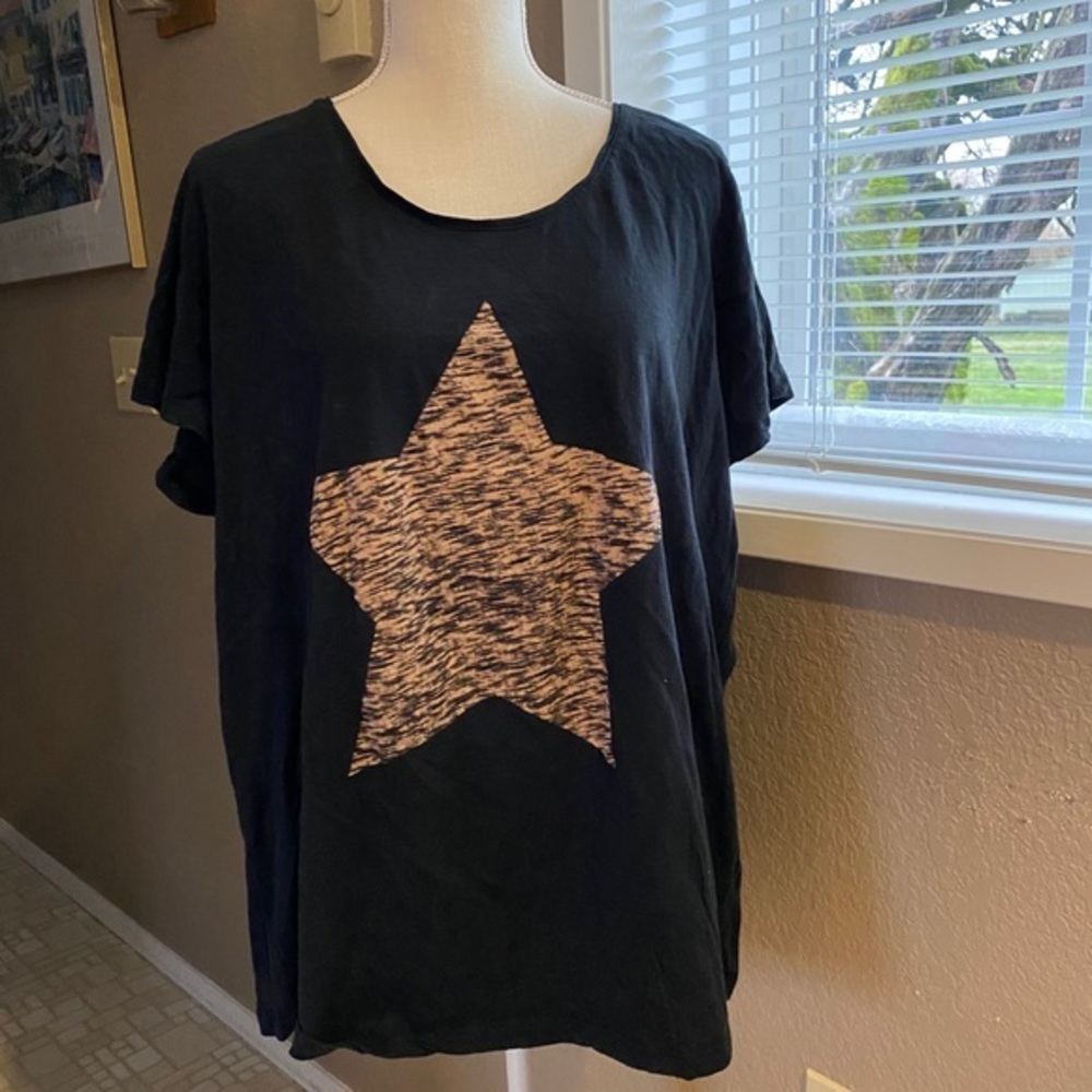 ellos black heathered star tee, Sz. 1X